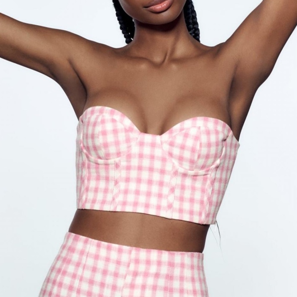 COPY - NWT Zara Gingham Bustier Tube Top